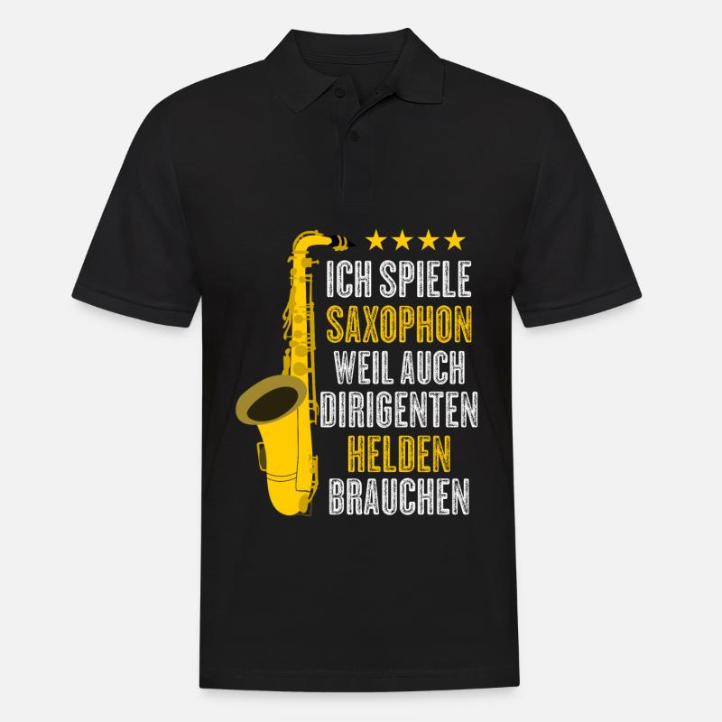 Saxophon Spruch lustig Dirigienten Witz - Männer Poloshirt - Schwarz