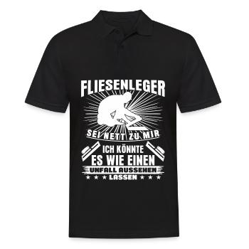 Fliesenleger lustiger Fliesen Spruch - Männer Poloshirt - Schwarz - Vorne - Kai (181cm)