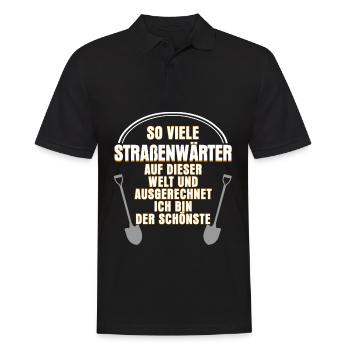 Straßenwärter Spruch Straßenbau lustig - Männer Poloshirt - Schwarz - Vorne - Kai (181cm)