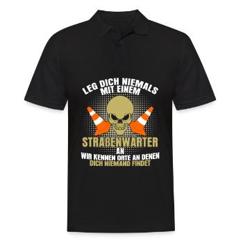 Straßenbauer Straßenwärter Spruch lustig - Männer Poloshirt - Schwarz - Vorne - Kai (181cm)