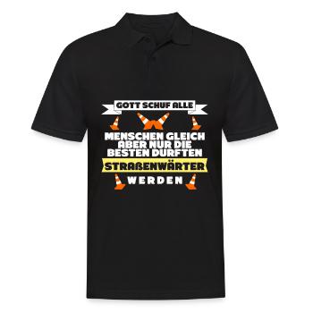Lustig Straßenbauer Straßenwärter Spruch - Männer Poloshirt - Schwarz - Vorne - Kai (181cm)