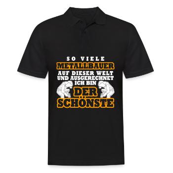 Metallbauer lustiger Spruch Der Schönste - Männer Poloshirt - Schwarz - Vorne - Kai (181cm)