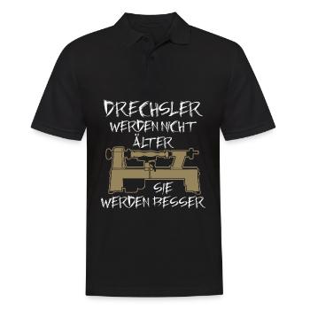Drechsler Spruch Drechseln Älter Besser - Männer Poloshirt - Schwarz - Vorne - Kai (181cm)