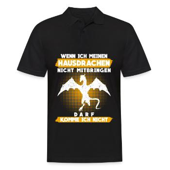 Hausdrache Drache - lustiger Spruch - Männer Poloshirt - Schwarz - Vorne - Kai (181cm)
