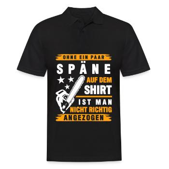 Kettensägen Holzfäller Späne Spruch - Männer Poloshirt - Schwarz - Vorne - Kai (181cm)