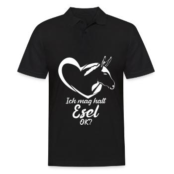 Esel Spruch lustig mit Herz - Männer Poloshirt - Schwarz - Vorne - Kai (181cm)
