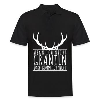 Grantler Spruch lustig bayrisch - Männer Poloshirt - Schwarz - Vorne - Kai (181cm)