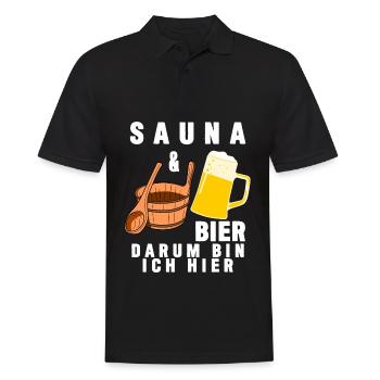 Sauna Spruch lustig - Bier - Männer Poloshirt - Schwarz - Vorne - Kai (181cm)