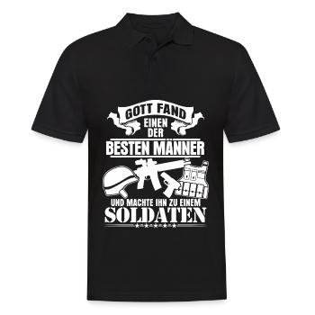 Soldat Soldaten - lustiger Spruch - Männer Poloshirt - Schwarz - Vorne - Kai (181cm)