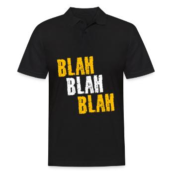 BLAH BLAH BLAH - Männer Poloshirt - Schwarz - Vorne - Kai (181cm)