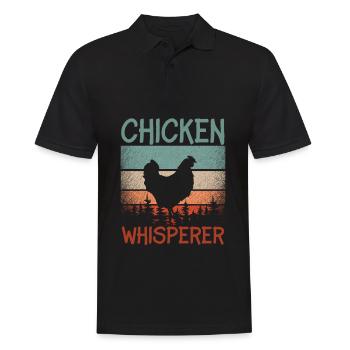 Retro Chicken Whisperer Chicken Poultry Farmer - Men's Polo Shirt - black - Front - Kai (181cm)