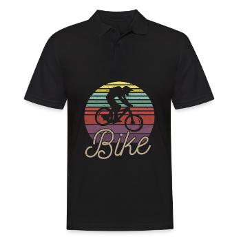 Vintage Bicycle Mountain Bike MTB Retro Bicycle - Men's Polo Shirt - black - Front - Kai (181cm)