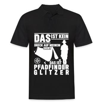 Pfadfinder Spruch mit Zelt - Männer Poloshirt - Schwarz - Vorne - Kai (181cm)