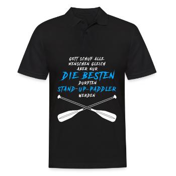 Stand Up Paddling Spruch SUP - Männer Poloshirt - Schwarz - Vorne - Kai (181cm)