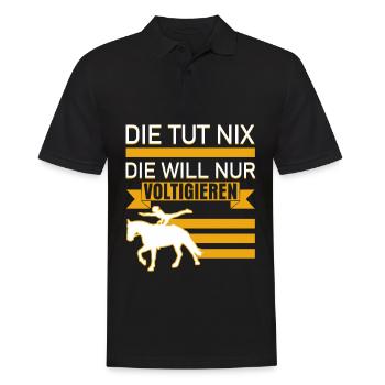 Voltigieren Voltigierer Spruch - Männer Poloshirt - Schwarz - Vorne - Kai (181cm)
