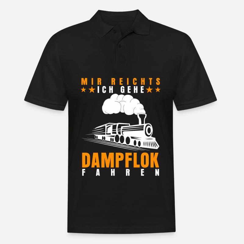 Dampflok Dampfloks Eisenbahn - Männer Poloshirt - Schwarz