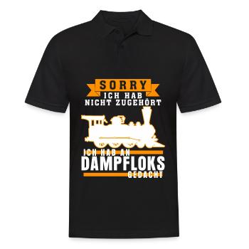 Dampflok Spruch Eisenbahn Dampfloks - Männer Poloshirt - Schwarz - Vorne - Kai (181cm)