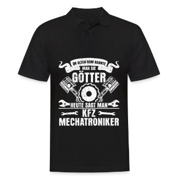 KFZ-Mechatroniker Gott - Männer Poloshirt - Schwarz - Vorne - Kai (181cm)