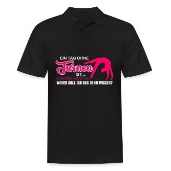 Turnen Handstand Spruch - Männer Poloshirt - Schwarz - Vorne - Kai (181cm)