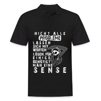 Sensenmann Problemlöser Spruch - Männer Poloshirt - Schwarz - Vorne - Kai (181cm)