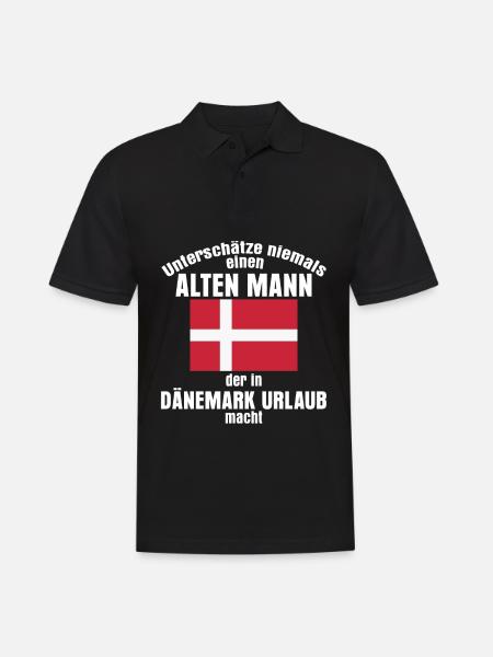Dänemark Urlaub Flagge - Männer Poloshirt - Schwarz