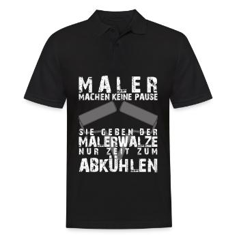 Maler machen keine Pause Spruch - Männer Poloshirt - Schwarz - Vorne - Kai (181cm)