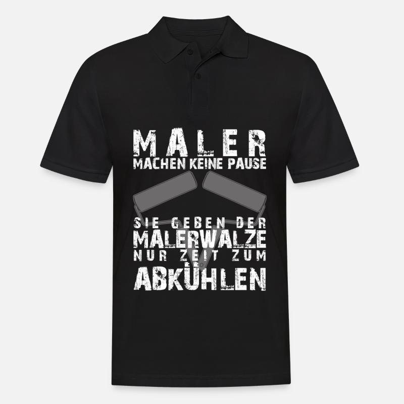 Maler machen keine Pause Spruch - Männer Poloshirt - Schwarz