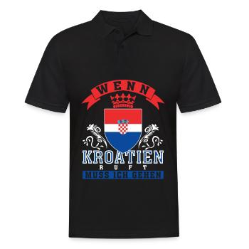 Kroatien ruft Spruch - Männer Poloshirt - Schwarz - Vorne - Kai (181cm)