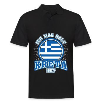 Kreta Urlaub Griechenland - Männer Poloshirt - Schwarz - Vorne - Kai (181cm)