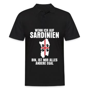 Sardinien Urlaub - Italien Spruch - Männer Poloshirt - Schwarz - Vorne - Kai (181cm)