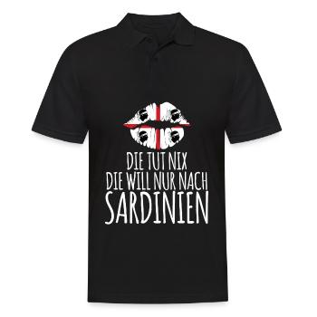 Sardinien Italien Urlaub Kussmund - Männer Poloshirt - Schwarz - Vorne - Kai (181cm)