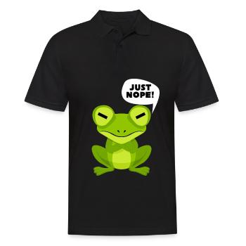 Frosch Spruch - Just Nope! - Männer Poloshirt - Schwarz - Vorne - Kai (181cm)