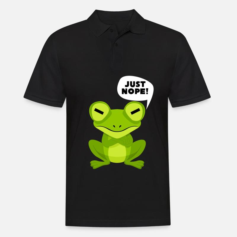 Frosch Spruch - Just Nope! - Männer Poloshirt - Schwarz