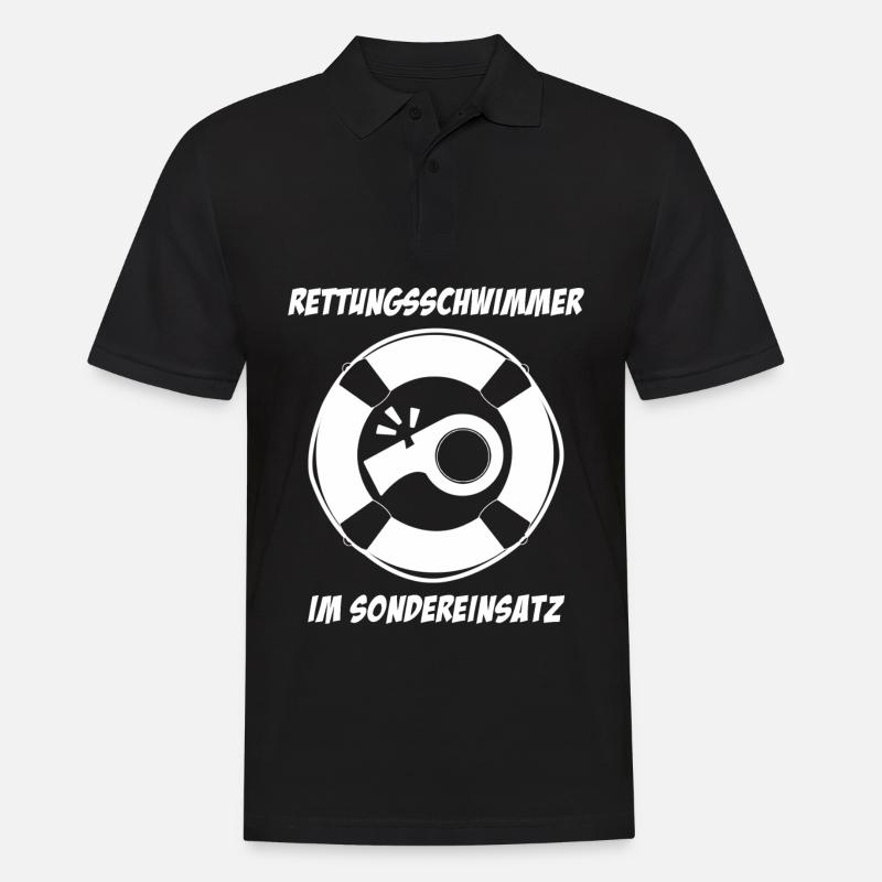 Rettungsschwimmer im Sondereinsatz - Männer Poloshirt - Schwarz