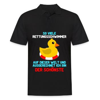 Rettungsschwimmer Spruch - Männer Poloshirt - Schwarz - Vorne - Kai (181cm)