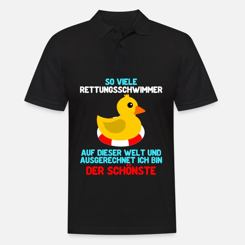 Rettungsschwimmer Spruch - Männer Poloshirt - Schwarz