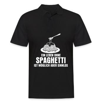 Spaghetti Spruch - Männer Poloshirt - Schwarz - Vorne - Kai (181cm)
