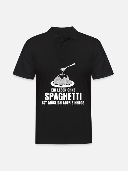 Spaghetti Spruch - Männer Poloshirt - Schwarz