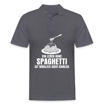 Spaghetti Spruch - Männer Poloshirt - Anthrazit - Vorne - Nico (186cm)