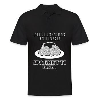 Spaghetti Spruch - Mir reichts - Männer Poloshirt - Schwarz - Vorne - Kai (181cm)