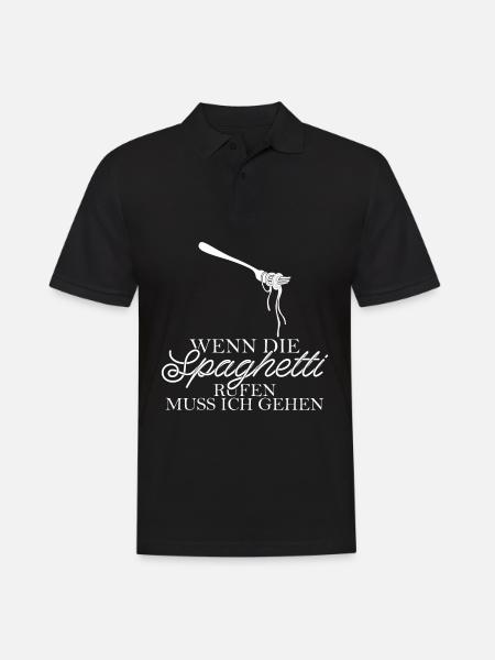 Spaghetti Nudeln Spruch - Männer Poloshirt - Schwarz