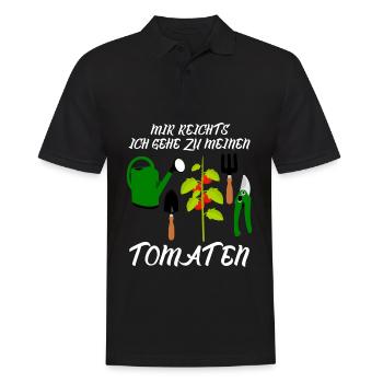 Tomaten und Tomate Spruch - Männer Poloshirt - Schwarz - Vorne - Kai (181cm)