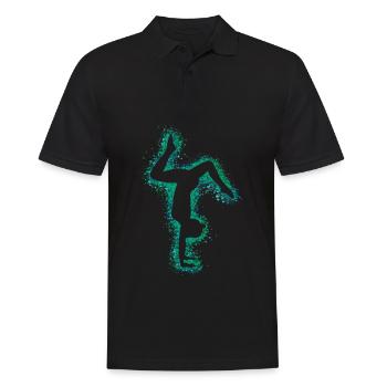 Handstand Turnen Turnerin Umriss - Männer Poloshirt - Schwarz - Vorne - Kai (181cm)