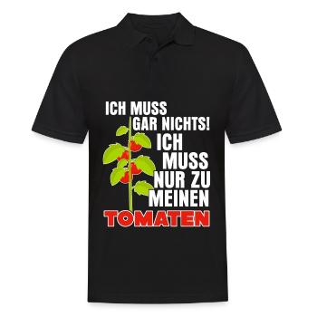 Tomaten Spruch Tomate - Männer Poloshirt - Schwarz - Vorne - Kai (181cm)
