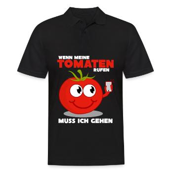 Tomaten Tomate Spruch Witz - Männer Poloshirt - Schwarz - Vorne - Kai (181cm)