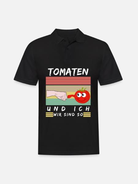 Tomaten und Ich Tomate Spruch - Männer Poloshirt - Schwarz