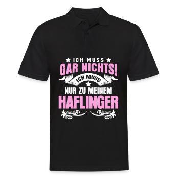 Haflinger - Pferde Spruch - Männer Poloshirt - Schwarz - Vorne - Kai (181cm)