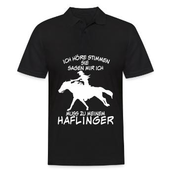 Haflinger - Pferde Spruch - Männer Poloshirt - Schwarz - Vorne - Kai (181cm)