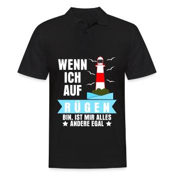 Rügen Spruch Insel Ostsee - Männer Poloshirt - Schwarz - Vorne - Kai (181cm)