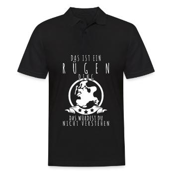 Rügen Spruch Witz - Männer Poloshirt - Schwarz - Vorne - Kai (181cm)